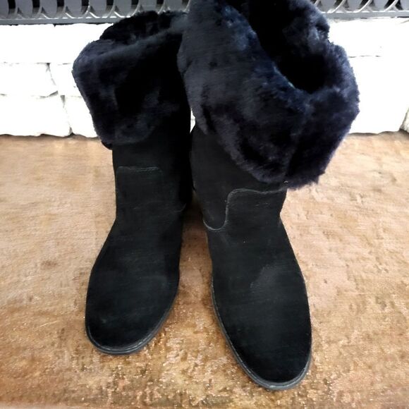 Easy Spirit landslide suede leather with fur trim boots - Picture 1 of 5